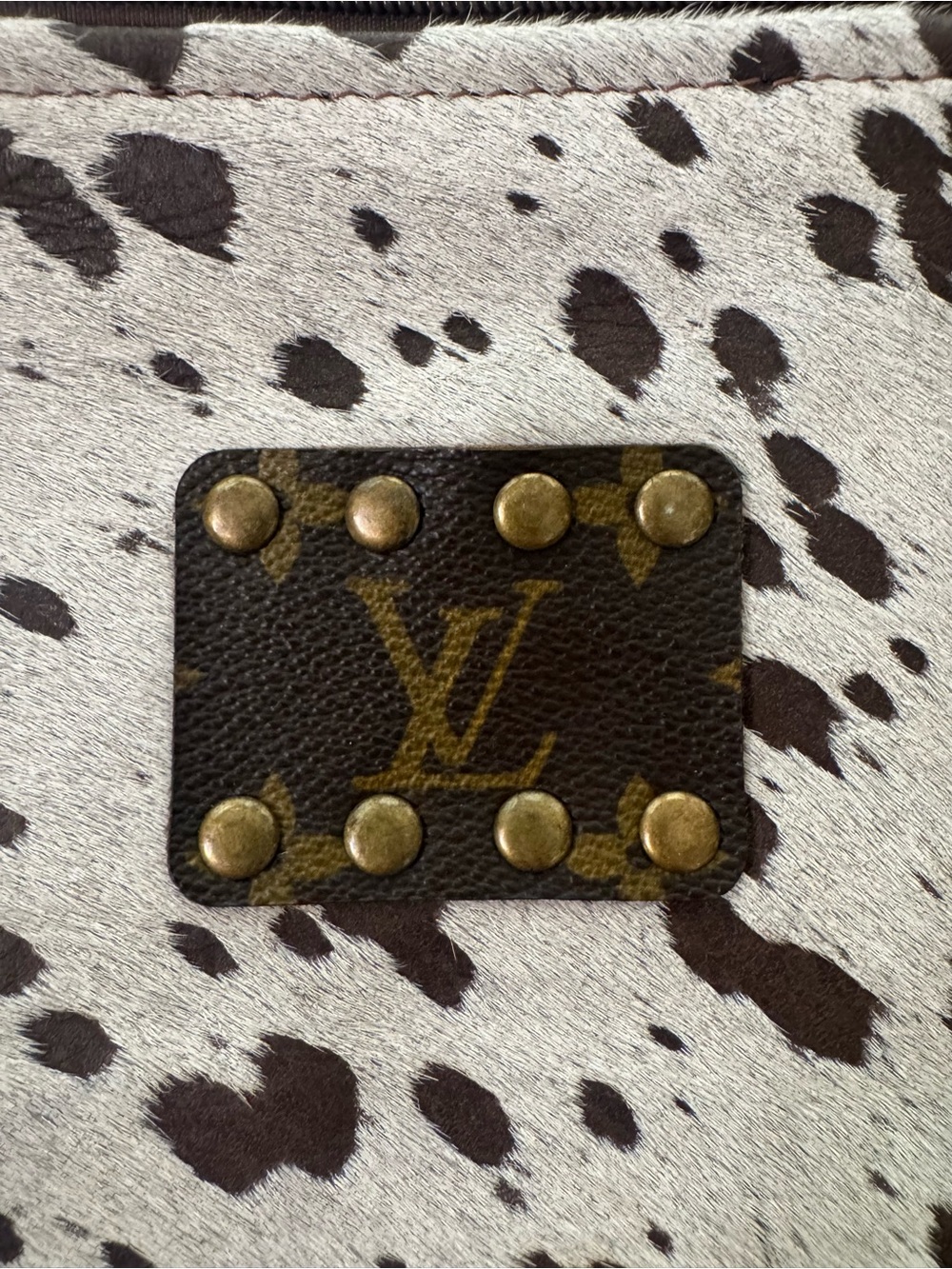 Keep It Gypsy LV Upcycled Cowhide Leather Wristlet Clutch - Picture 2 of 5